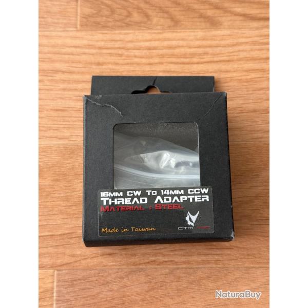 Adaptateur Silencieux Airsoft 16mm CW vers 14mm CCW