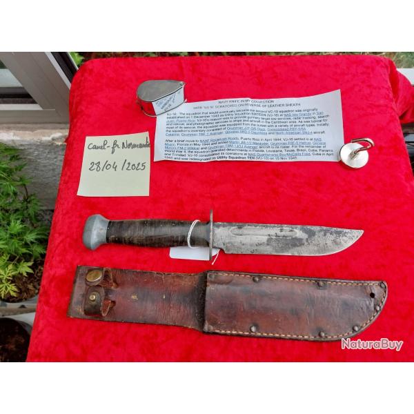 Couteau de combat US PAL 36 tui cuir nominatif 1 ww2