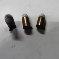Lot de 3 anciennes cartouches révolvers LEFAUCHEUX à broche 9mm
