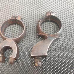 Deux anneaux de montage à crochet pour boîtier Mauser 98 chasse ou Gewehr 98 (?)