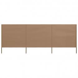 Paravent 3 panneaux Tissu 400 x 160 cm Taupe