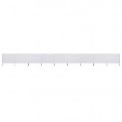 Paravent 9 panneaux Tissu 1200 x 160 cm Blanc sable