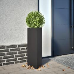 Jardinières 2 pcs noir triangulaire 30x26x75 cm acier