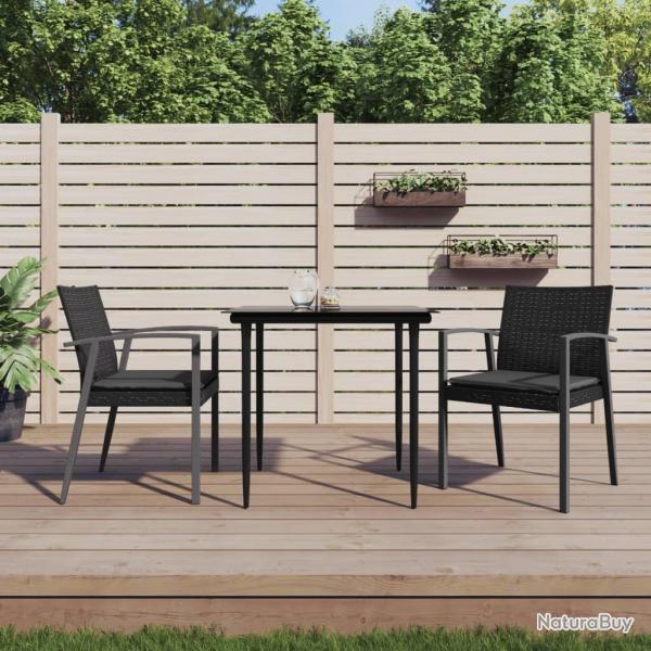 Ensemble  manger de jardin 3 pcs coussins rsine tresse acier