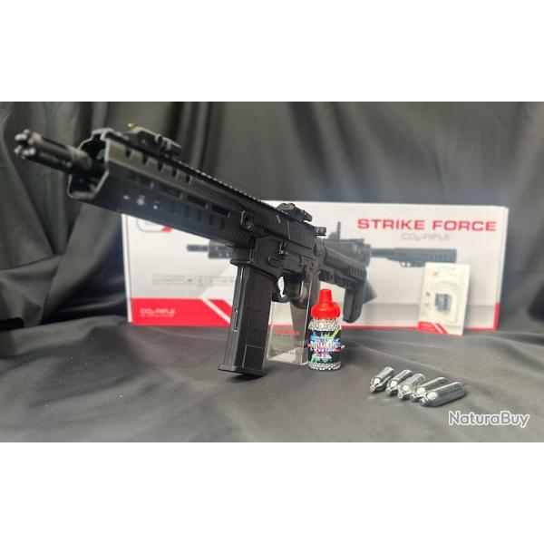 NOUVEAUT 2025 PACK LASER PRT A TIRER CARABINE UX STRIKE FORCE CO2 CAL BB/4.5MM 5J SEMI/FULL AUTO