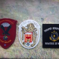 lot écussons militaire parachutiste école infanterie marine