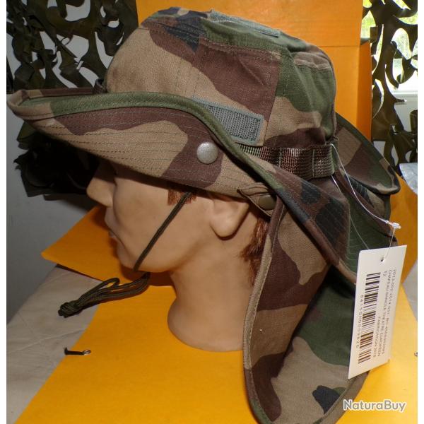 CHAPEAU DE BROUSSE AVEC NUQUIERE AMOVIBLE,TRAITE ANTI-MOUSTIQUES,TAILLE 56-59 ,  GRILLAGES SUR LE HA
