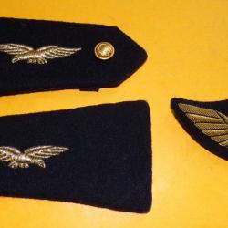 ARMEE DE L'AIR : INSIGNE DE CASQUETTE AVEC UNE PAIRE D'EPAULETTES  . BON ETAT VOIR PHOTOS . POUR TOU