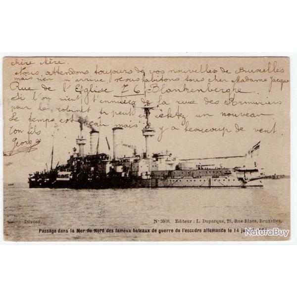 CPA - Marine Militaire- Passage dans la Mer du Nord des fameux bateaux de guerre de l'escadre N367
