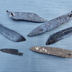 Lot de 6 lames anciennes de ciseaux de tonte pour moutons