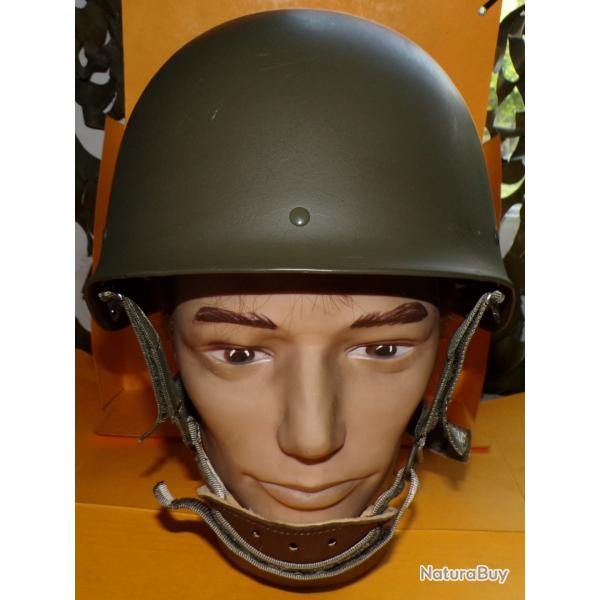 CASQUE MILITAIRE LOURD MODELE F1 DE L'ARMEE FRANCAISE DE LA PERIODE DE 1986 , FABRICATION FRANCAISE