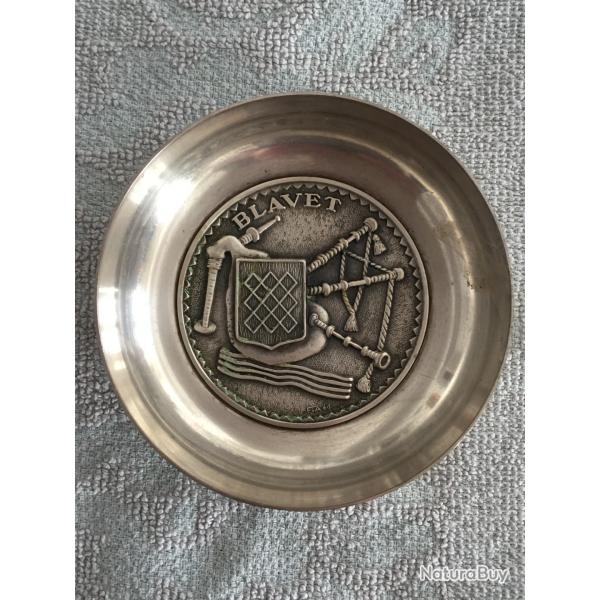 MILITARIA - COUPELLE EN MTAL ARGENT - "BLAVET" - 11 cm - annotations