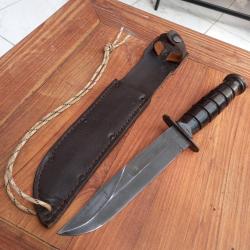 Magnifique Couteau U.S. CAMILLUS  Manche en Cuir avec Étui en cuir