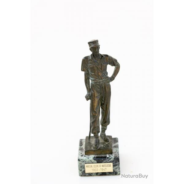 STATUE EN BRONZE DU GENERALE LECLERC SUR MARBRE DE CARRARE D'APRES E. JONCHERE**COLLECTION**