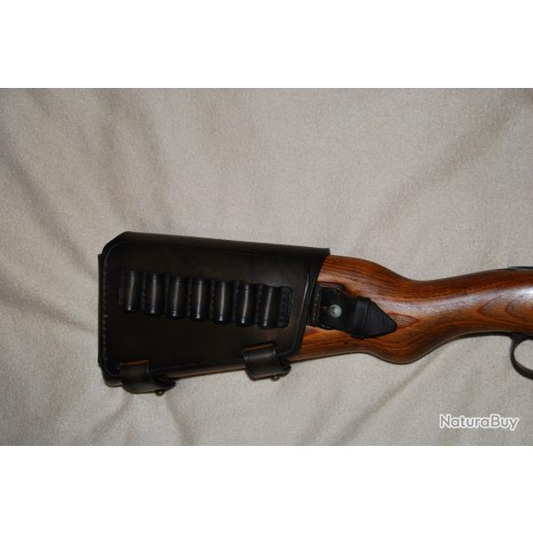 cartouchire de crosse en cuir pour Mauser k98 modle marron fonc