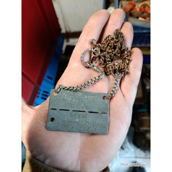 Plaque d identit dog tag camp de prisonniers allemand ziegenhain