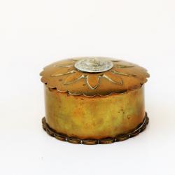 SUPERBE ARTISANAT DE TRANCHEES POILUS WW1 BOITE AVEC DOUILLE ET ENBLEME IMPERIAL ALLEMAND*COLLECTION