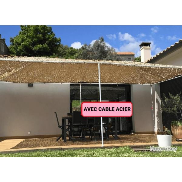 Filet de camouflage renforc Bartavel (Cble Acier) - 80% d'ombrage - Sable 4x6m Sable