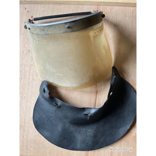 Bavolet cuir et visire casque m34
