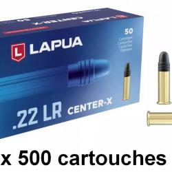LAPUA Center X 22LR - 10 boîtes de 50 munitions