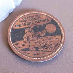 Patch militaire cuir pu NASA on n'a pas marché sur la lune apollo xi canular