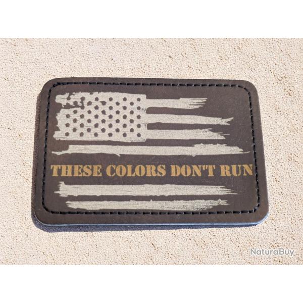 Patch militaire cuir pu drapeau usa These colors don't run american flag harley
