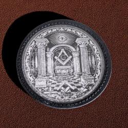 Patch militaire en cuir pu temple sceau maconnique - franc-maconnerie airsoft