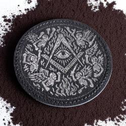 Patch militaire en cuir pu sceau maconnique - franc-maconnerie airsoft harley v2