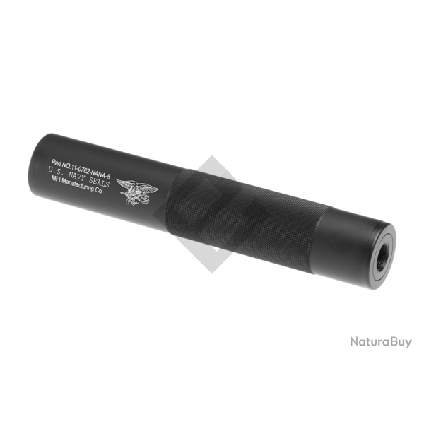 Silencieux Navy SEALs pour filetage 14mm CW/CCW - 198x35mm / Aluminium / Noir - FMA