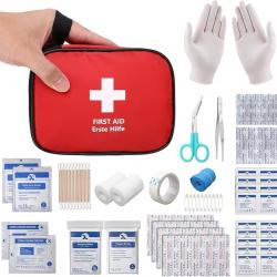 Mini Trousse Premier Secours 90 Pièces, Petite Trousse à Pharmacie, Kit Premier Secours pour Voiture