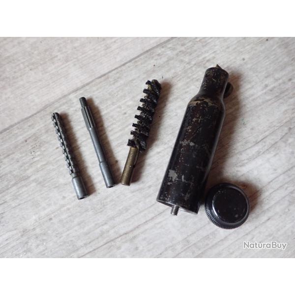 Outil rglementaire pour entretien du pistolet 06/29. Ancien. Outils gris, tui noir. Arme Suisse
