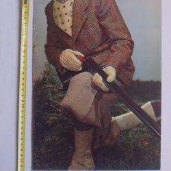 PHOTOGRAPHIE ANCIENNE Grand format cartonnée: Tenue de chasse MODE - Guêtres Gant Veste Knickers...