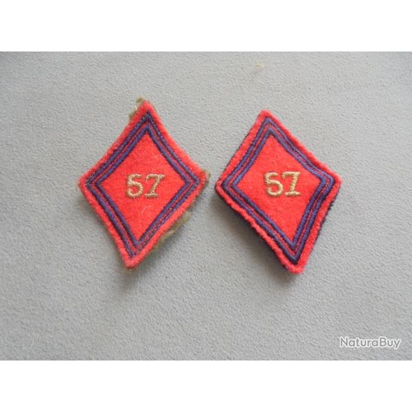 2 nsignes de Bras 57 Rgt d'artillerie Antiarienne