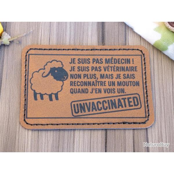Patch militaire en cuir pu covid19 non-vaccin - harley biker airsoft antivax v2