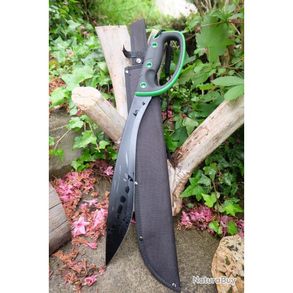Sabre Kukkri Pirate Somalien Lame Acier 3Cr13 Manche Abs Etui Nylon Machette Tactical Grosse Garde