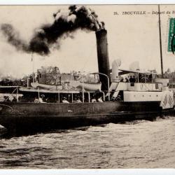 CPA-MARINE -TROUVILLE-Depart du Bateau du  Havre N°255