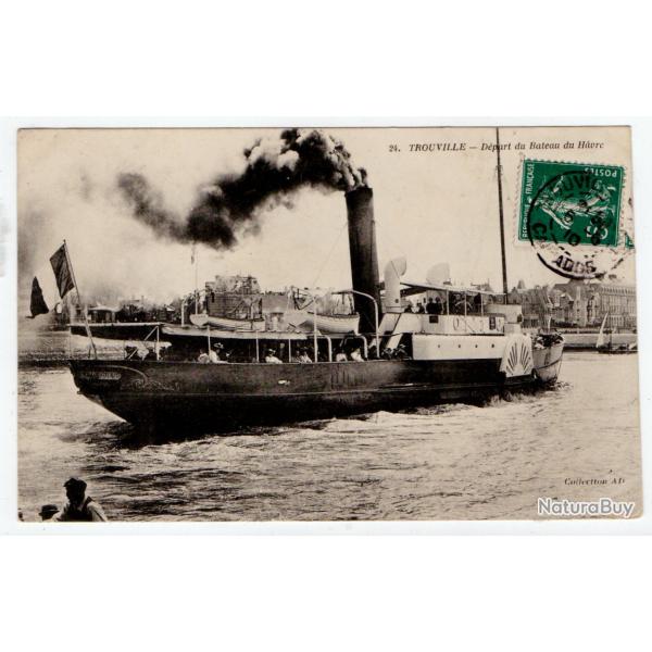 CPA-MARINE -TROUVILLE-Depart du Bateau du  Havre N255