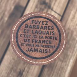 Patch militaire en cuir pu Fuyez barbares et laquais... Verdun - airsoft harley