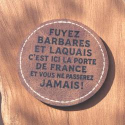 Patch militaire en cuir pu Fuyez barbares et laquais Verdun - airsoft harley v2