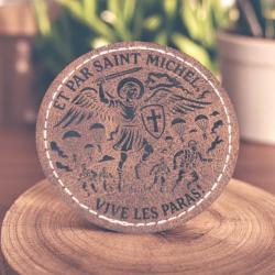 Patch militaire en cuir pu parachutiste Archange Saint-Michel - saint patron des paras v2