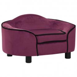Canapé pour chien 67 cm peluche bordeaux 02_0000117