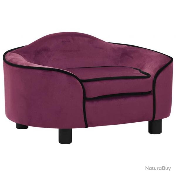 Canap pour chien 67 cm peluche bordeaux 02_0000117