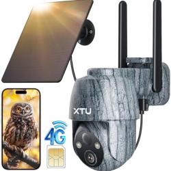 Caméra de Chasse Solaire Extérieure sans Fil avec Carte SIM - 2K Caméra Surveillance sur Batterie