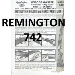 notice 5 pages REMINGTON 742 WOODMASTER (envoi par mail) - VENDU PAR JEPERCUTE (m2420)