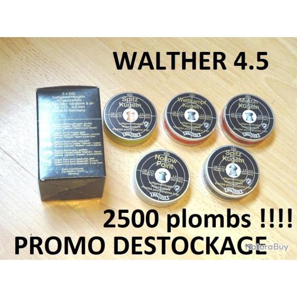 LOT 2500 plombs 4.5 assortiment de 5 sortes marque WALTHER  19.99e !!- VENDU PAR JEPERCUTE (SI232)