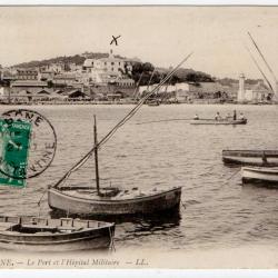CPA- Marine - BONE - Le Port et  l'Hôpital Militaire N°185