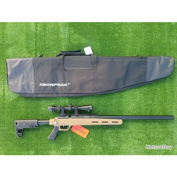 PACK 1 Carabine PCP Snowpeak M30C 6,35 mm 19,9 J. + Sac de transport + Lunette 4 x 32 + Kit puissanc