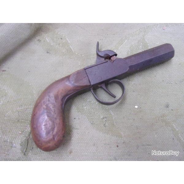 pistolet  percussion 19 eme sicle  17  cm