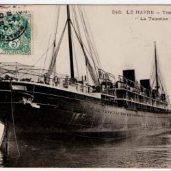 CPA - Marine HAVRE Transatlantique La Touraine  N°258