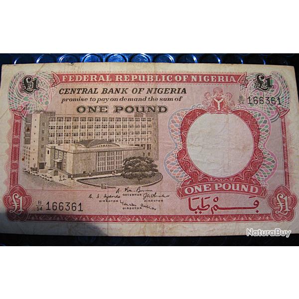 Nigeria billet de one pound 1967 tb+